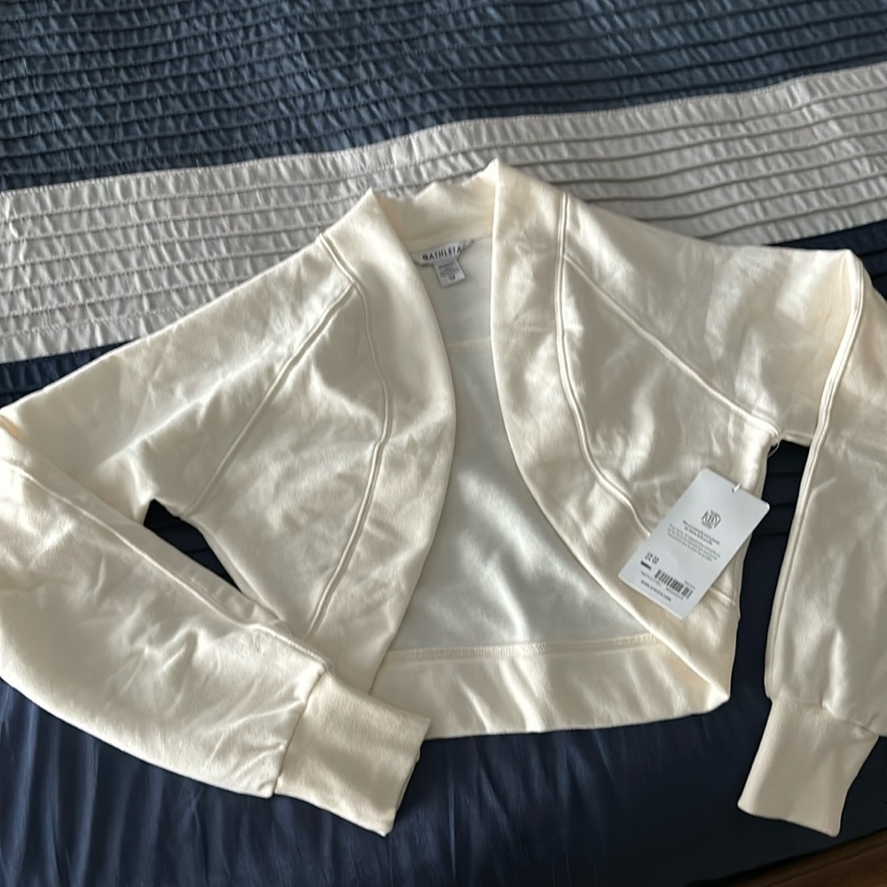 Athleta retroplush cardigan wrap Cream size XS NWT